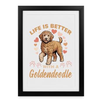 Goldendoodle Dog Breed - Framed poster (27 × 37 cm) - black - Front