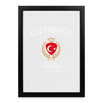 Kappadokien Türkei Wappen Krone – Reise Souvenir - Gerahmtes Poster (27 × 37 cm) - Schwarz - Vorne
