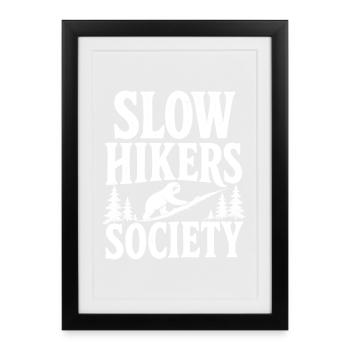 Slow Hikers Society Emblem - Framed poster (27 × 37 cm) - black - Front