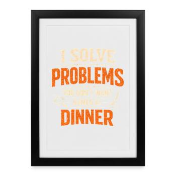 Résoudre des problèmes | Humour de nettoyeur d’égouts - Affiche encadrée (27 × 37 cm) - noir - Devant