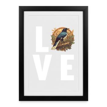 Pies Magpie - Affiche encadrée (27 × 37 cm) - noir - Devant