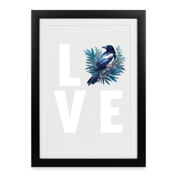 Pies Magpie - Affiche encadrée (27 × 37 cm) - noir - Devant
