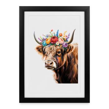 Vache - Affiche encadrée (27 × 37 cm) - noir - Devant