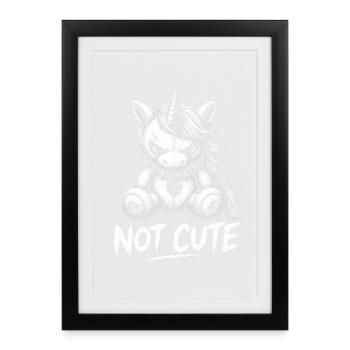 Rebellious Unicorn – Not Cute Punk Design - Framed poster (27 × 37 cm) - black - Front