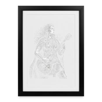Boudicca/Boudica joue de la guitare électrique - Affiche encadrée (27 × 37 cm) - noir - Devant