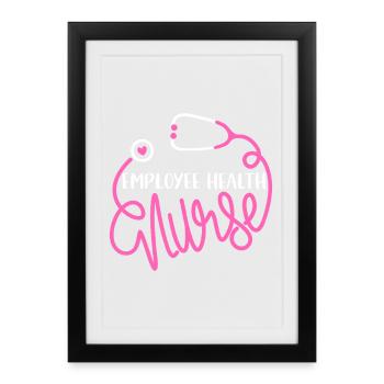 Stéthoscope Heart Healths des Employés - Affiche encadrée (27 × 37 cm) - noir - Devant