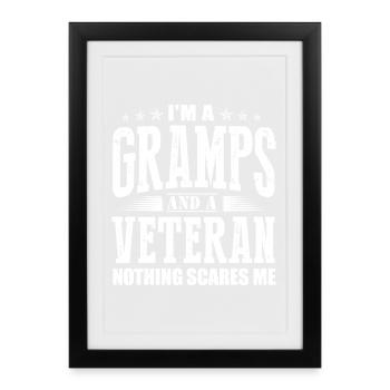 Gramps and Veteran Fearless Motto - Framed poster (27 × 37 cm) - black - Front