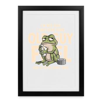 Vieux Grenouille Carburant - Affiche encadrée (27 × 37 cm) - noir - Devant