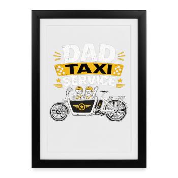 Famille de Taxi, Service de Papa, Vélos Cargo - Affiche encadrée (27 × 37 cm) - noir - Devant