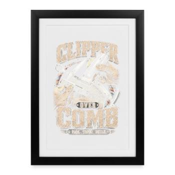 Barber Barbier Clipper Over Comb - Framed poster (27 × 37 cm) - black - Front