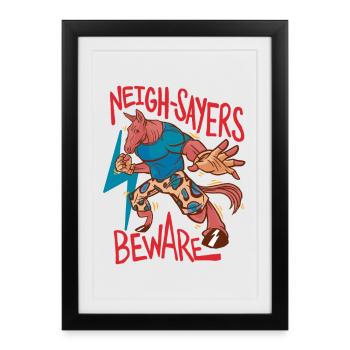 Cavalier, cavalier, cheval, sphémistes méfiants, méfiez-vous - Affiche encadrée (27 × 37 cm) - noir - Devant