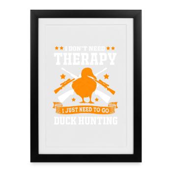 Duck Hunt Duck Hunting Hunter - Framed poster (27 × 37 cm) - black - Front