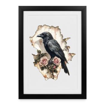 Raven - Framed poster (27 × 37 cm) - black - Front