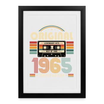 61e anniversaire Gift Man cassette Best of 1965 - Affiche encadrée (27 × 37 cm) - noir - Devant