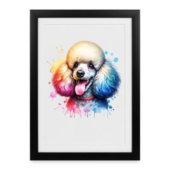 Poodle Motif - Framed poster (27 × 37 cm) - black - Front