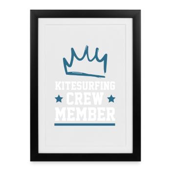 Équipe de kitesurf - Affiche encadrée (27 × 37 cm) - noir - Devant