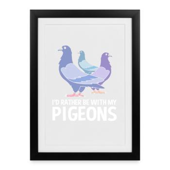 Pigeons Pigeon - Framed poster (27 × 37 cm) - black - Front