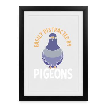 Pigeon pigeons - Framed poster (27 × 37 cm) - black - Front