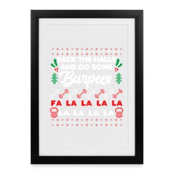 Entraînement festif des Burpees pour les fêtes - Affiche encadrée (27 × 37 cm) - noir - Devant