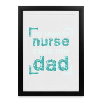 Père fier d’une infirmière - Affiche encadrée (27 × 37 cm) - noir - Devant