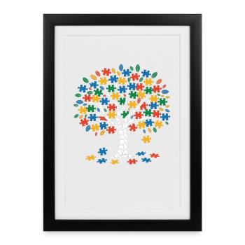 Autisme - Affiche encadrée (27 × 37 cm) - noir - Devant