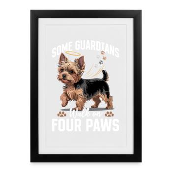 Yorkshire Terrier Yorkshire Race de chien Yorkshire - Affiche encadrée (27 × 37 cm) - noir - Devant
