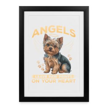 Yorkshire Terrier Yorkshire Race de chien Yorkshire - Affiche encadrée (27 × 37 cm) - noir - Devant