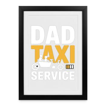 Papa Service de taxi Vélo cargo Papa - Affiche encadrée (27 × 37 cm) - noir - Devant