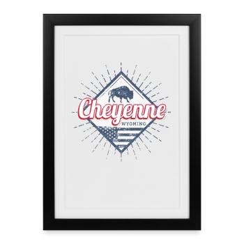 Cheyenne, a town in Wyoming, United States, United States - Framed poster (27 × 37 cm) - black - Front