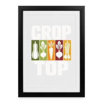 Vegetable Icons Crop Top Design - Framed poster (27 × 37 cm) - black - Front