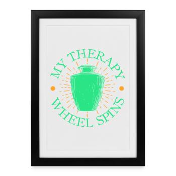 Cadeaux pour les potiers Ma poterie thérapeutique - Affiche encadrée (27 × 37 cm) - noir - Devant