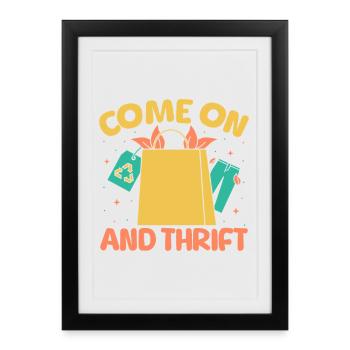 Magasin d’occasion venez & magasin d’occasion - Affiche encadrée (27 × 37 cm) - noir - Devant