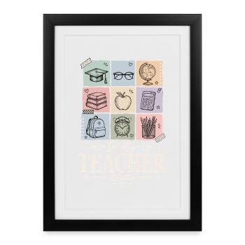 Teacher Era School Shirt - Framed poster (27 × 37 cm) - black - Front