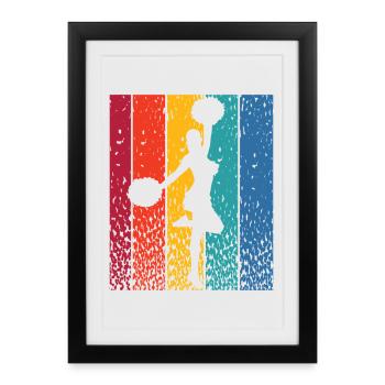 Cheerpom pom girls Mom Cheerleading - Affiche encadrée (27 × 37 cm) - noir - Devant