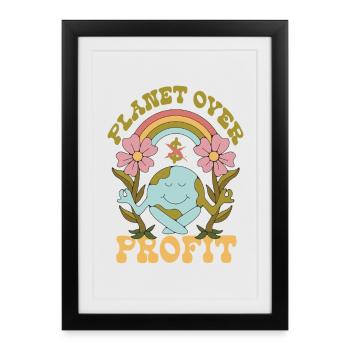Ecologist Ecology Planet Over Profit - Framed poster (27 × 37 cm) - black - Front