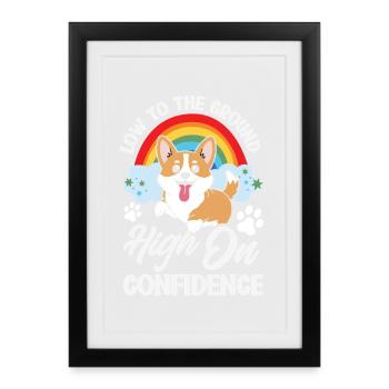 Short Legs, Tall Setting, Corgi - Framed poster (27 × 37 cm) - black - Front