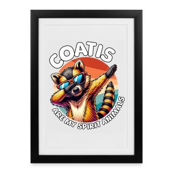 Funny Coati Sayings - Framed poster (27 × 37 cm) - black - Front