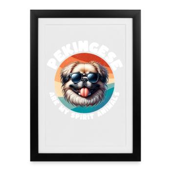 Funny Pekingese sayings - Framed poster (27 × 37 cm) - black - Front