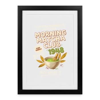 Match Club du matin 1948 Il suffit de le fouetter thé vert - Affiche encadrée (27 × 37 cm) - noir - Devant