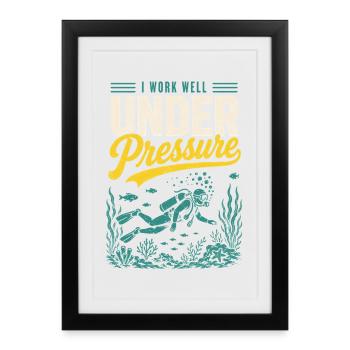 Chemise de plongeur sous pression - Affiche encadrée (27 × 37 cm) - noir - Devant
