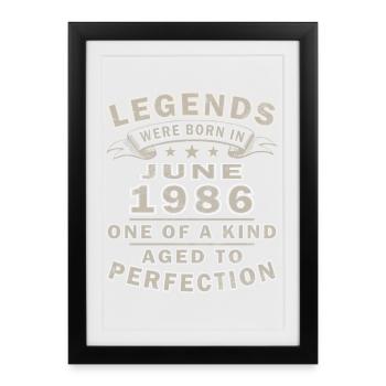 June 1986 Vintage Retro Birthday Gift - Framed poster (27 × 37 cm) - black - Front
