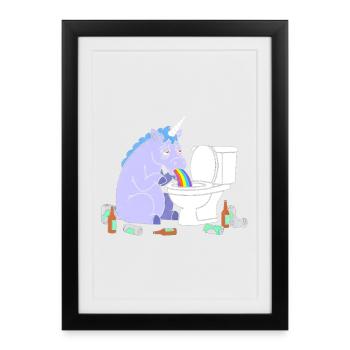 Klo Rainbow Unicorn - Framed poster (27 × 37 cm) - black - Front