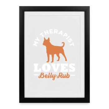Frengle Dog - Affiche encadrée (27 × 37 cm) - noir - Devant