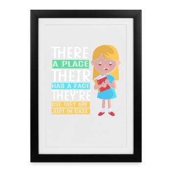 Grammar English Spelling - Framed poster (27 × 37 cm) - black - Front