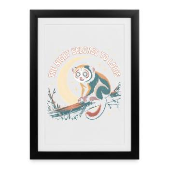 La nuit appartient à Loris | Plum Lori - Affiche encadrée (27 × 37 cm) - noir - Devant