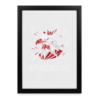Poland Pride White Eagle Wyróżnij Się - Framed poster (27 × 37 cm) - black - Front