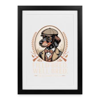 Monsieur teckel - Affiche encadrée (27 × 37 cm) - noir - Devant