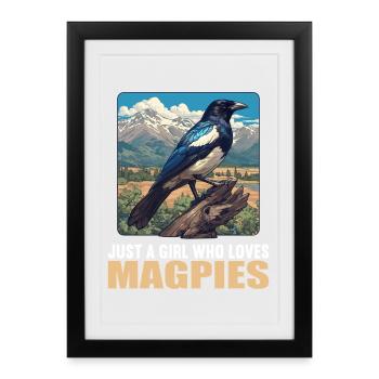 Pies Magpie - Affiche encadrée (27 × 37 cm) - noir - Devant