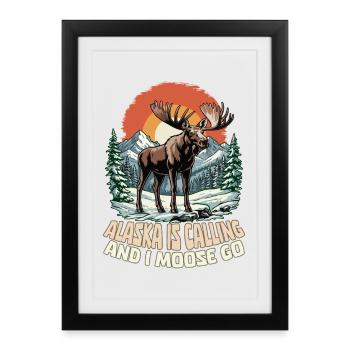 L’Alaska appelle et moi, je deviens drôle - Affiche encadrée (27 × 37 cm) - noir - Devant