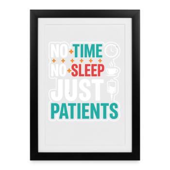 Night Shift Nurse, Tired - Framed poster (27 × 37 cm) - black - Front